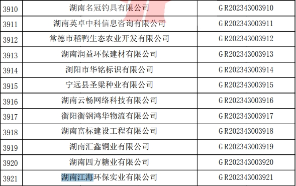 2023年湖南江海，“高新技術(shù)企業(yè)”復(fù)審順利通過！